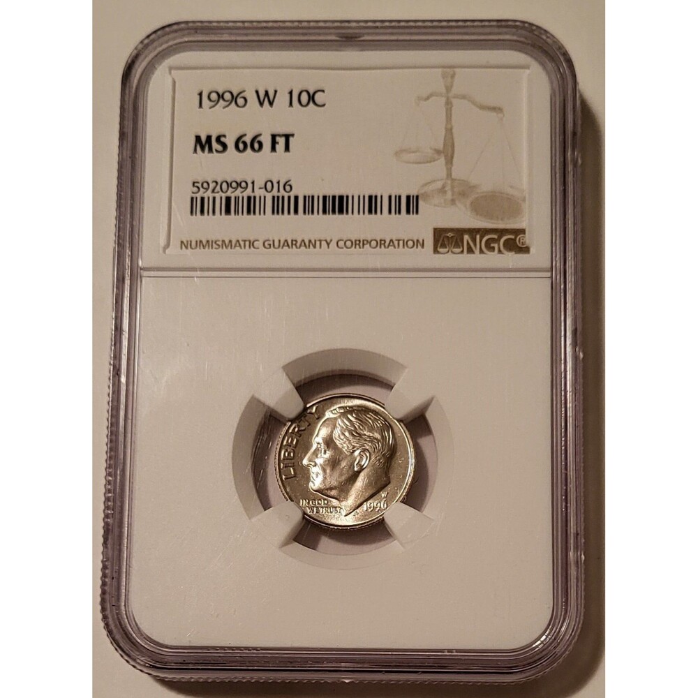 1996 W Roosevelt Dime MS66 FT NGC